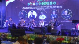 Ketua Dewan Perwakilan Rakyat Daerah (DPRD) Kalimantan Timur (Kaltim) Hasanuddin Mas’ud saat menjadi narasumber pada rapat koordinasi Forkopimda se-Kaltim